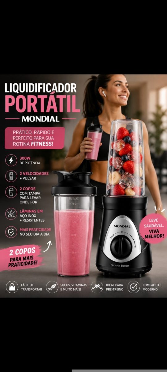 Liquidificador portátil Mondial 2 Velocidades — foto 2