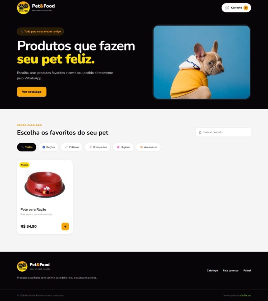 Catálogo digital pet profissional para pedidos via WhatsApp — foto 2