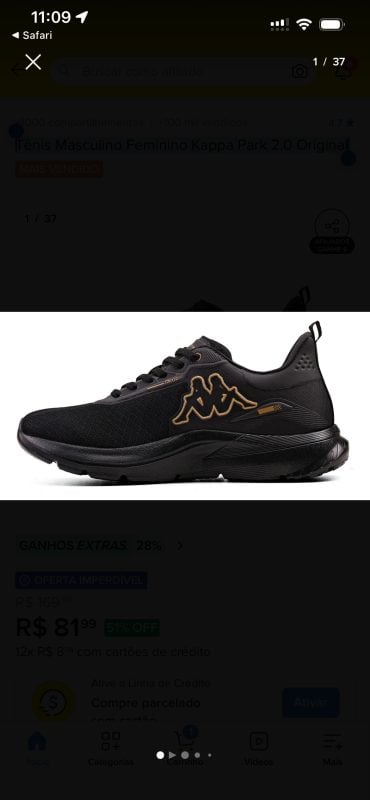Tênis Masculino Feminino Kappa Park 2.0 Original