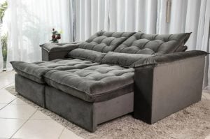 Sofá Retrátil e Reclinável Ipanema 1,80m em Tecido Veludo C/pillow Nos Braços - Montagem I — foto 3