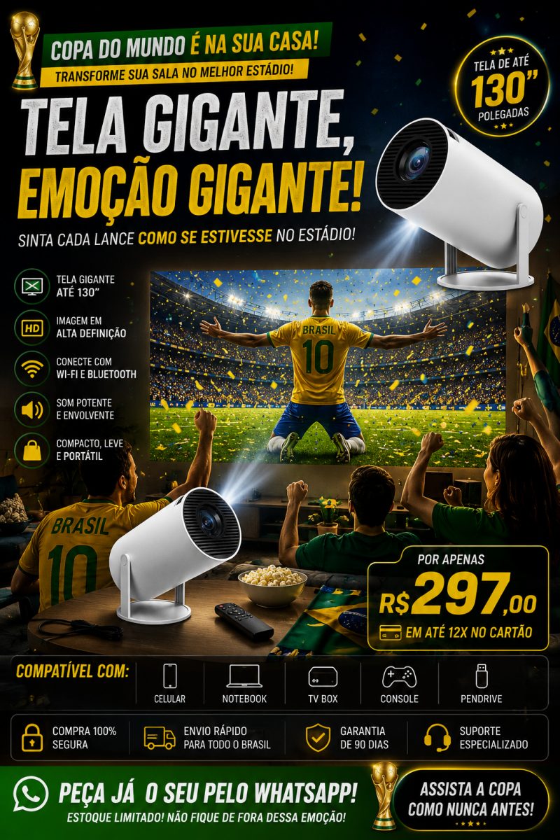  MINI PROJETOR FULL HD Transforme sua casa em um estádio Tela gigante para filmes, séries e — foto 2