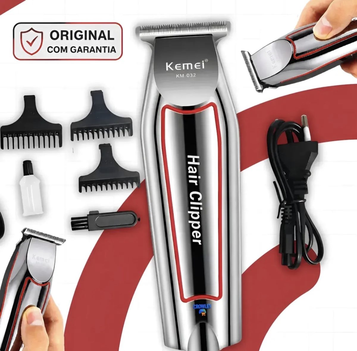 Maquina Acabamento Cortar Cabelo Barba E Pelos Kemei 032 — foto 2