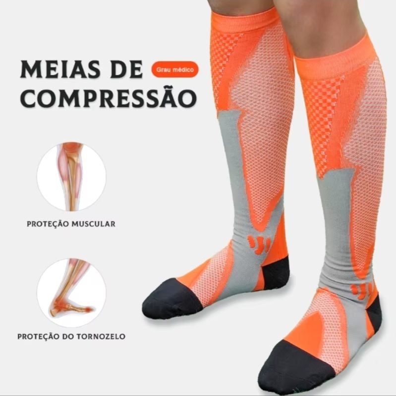 Meia de Compressão Medicina 20-30 mmHg Alívio das Varizes e Cansaço