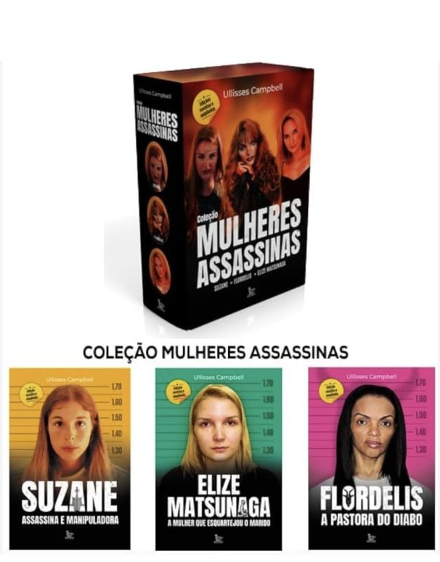 Coleção mulheres assassinas de ullisses campbell, com 3 livros: suzane, elize matsunaga e