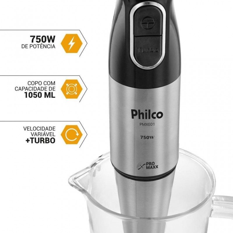 Mixer Philco Inox com Copo 750W