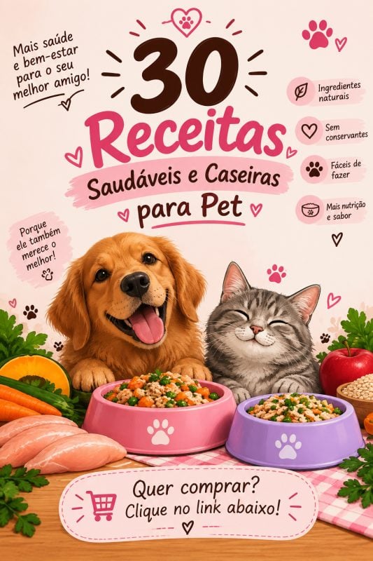30 receitas saudáveis e caseiras para pets