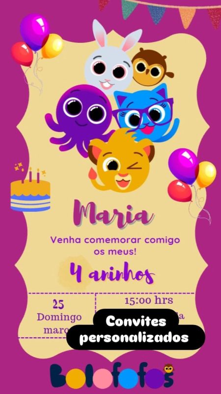 Convites personalizados Bv
