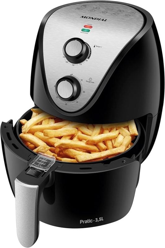 Air Fryer Fritadeira Eletrica Mondial +saude 1500w 3,5l Cor Preto