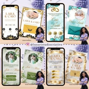 Pack com +200 Modelos de Convites de Casamento Interativos Editáveis no Canva — foto 3