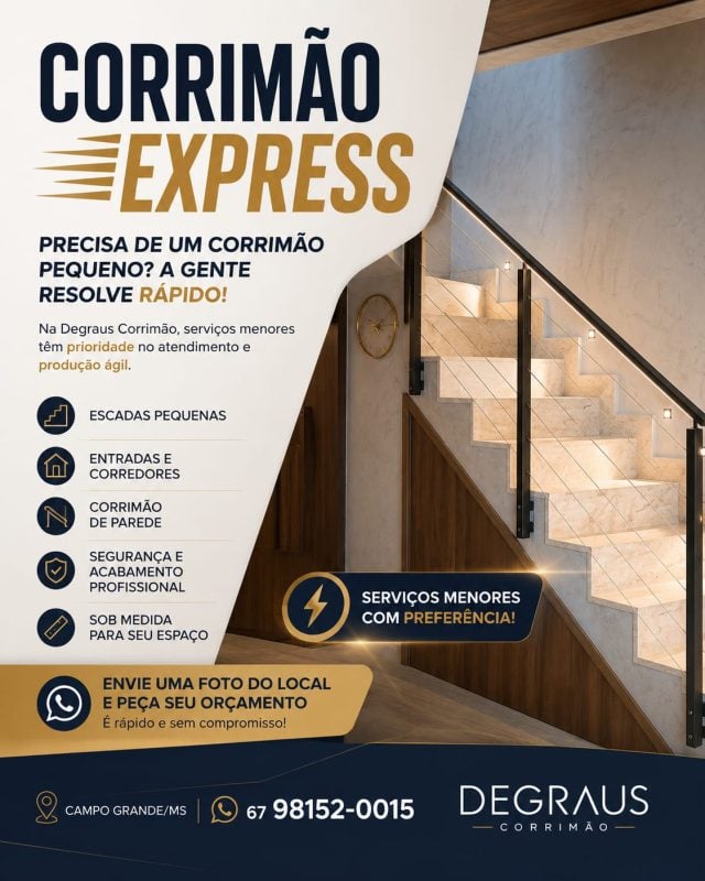 Corrimão de inox e ferro