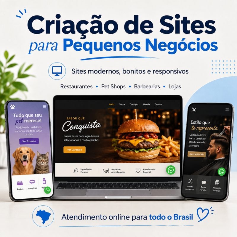 Criação de site para pequenos negócios