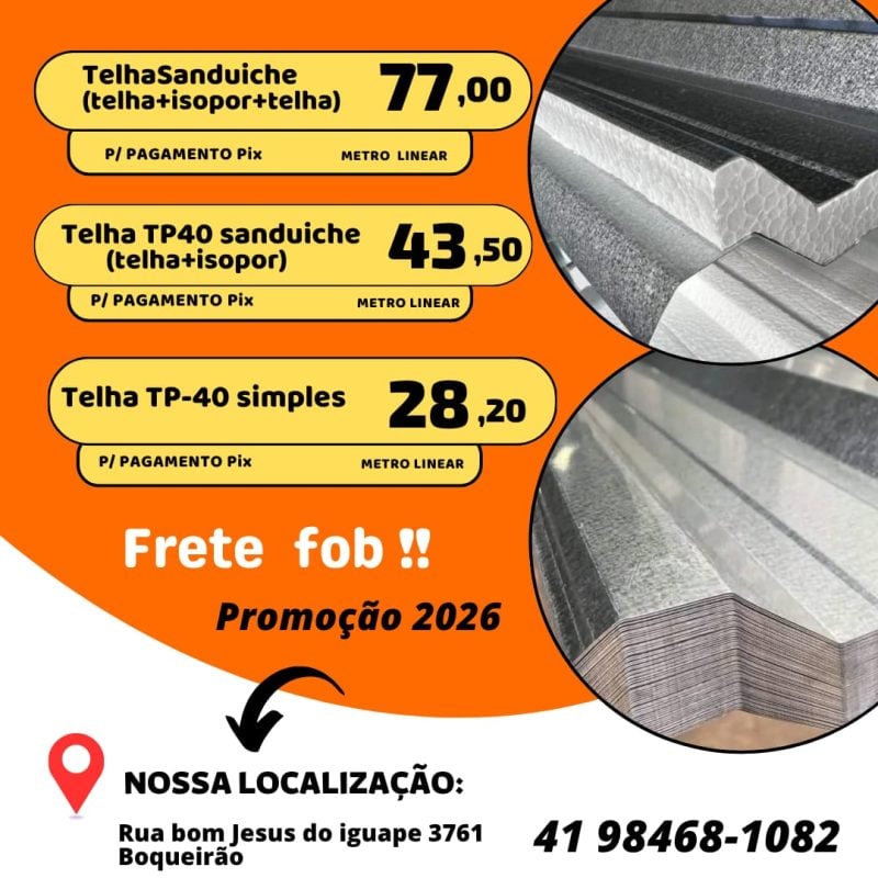 Promoção Telhas