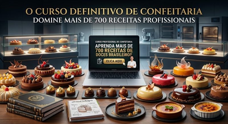 Mais de 700 receitas de doces em um curso só!