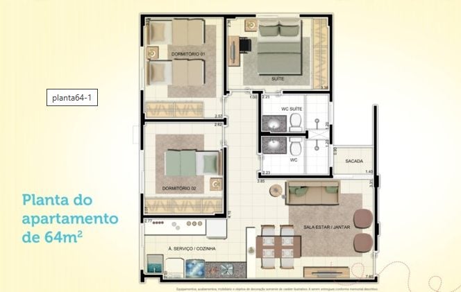 Apartamento 3qtos - Condomínio Jd. de Flores — foto 2