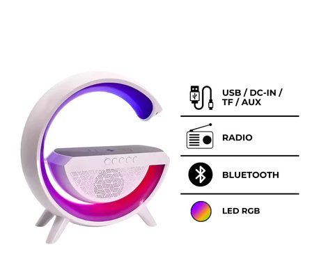Luminária LED RGB Multifuncional com Caixa de Som Bluetooth