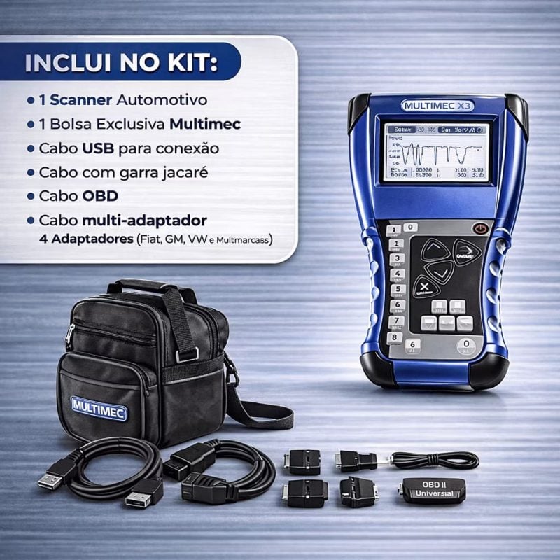 Scanner Automotivo Multimecx3 Portátil - Multi Mec Diagnostico Diesel Injeção ABS