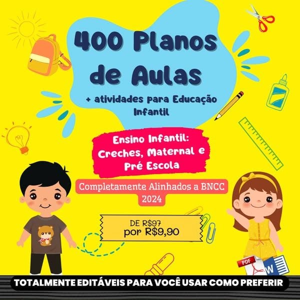 Você receberá um pacote digital com 400 planos de aula completos!