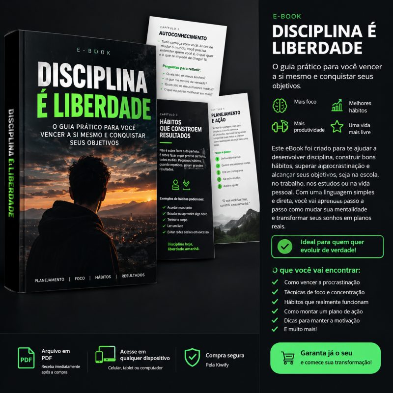 E-book Disciplina é Liberdade: Guia Prático de Foco e Hábitos
