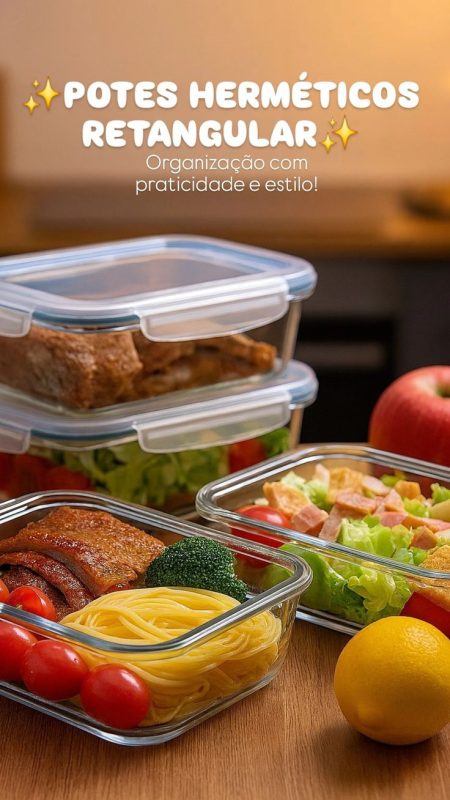 Kit 10 Potes Vidro Hermético Marmita Premium Reforçado 640ml