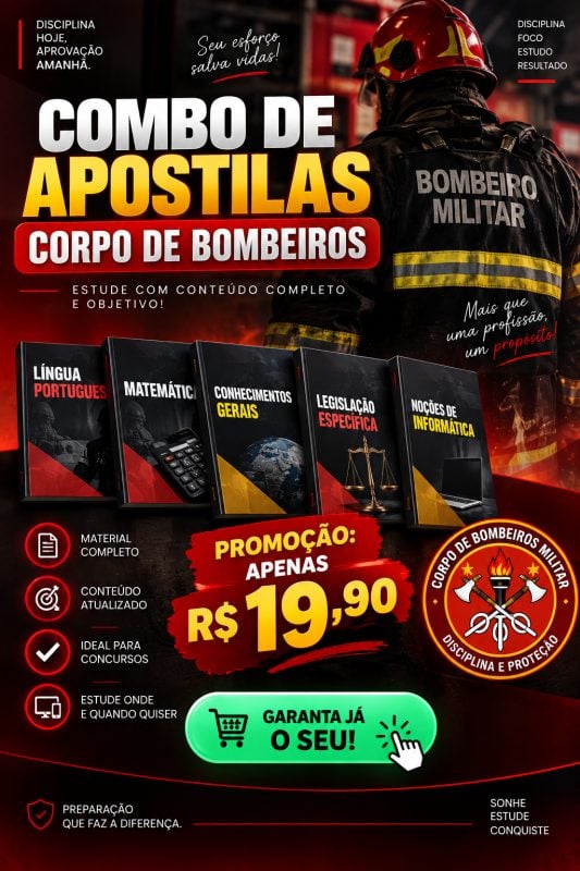 Combo de Apostilas - Corpo de Bombeiros
