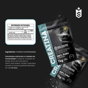 Creatina 1kg Suplemento Monohidratada em pó 100% Pura - Soldiers NutritionCreatina 1kg Sup — foto 4