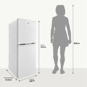 Geladeira Refrigerador Compacto HQ 140L Duplex Defrost, Baixo Consumo A+++ Branco HQ-140RD — foto 4