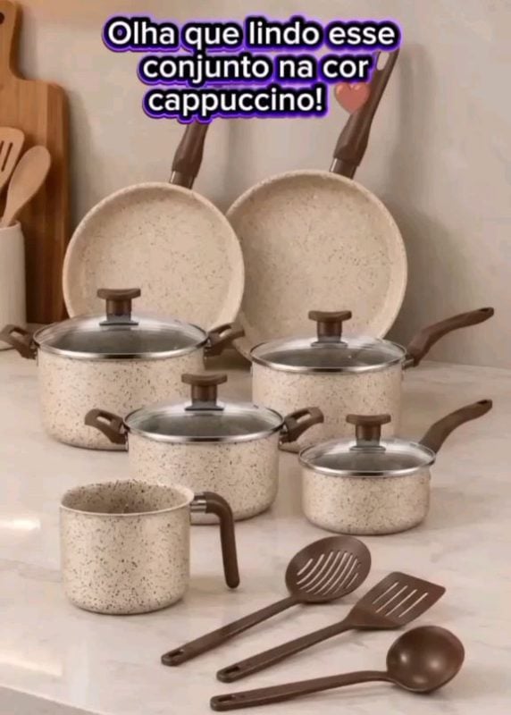 Conjunto de Panelas Antiaderentes com 10 Peças