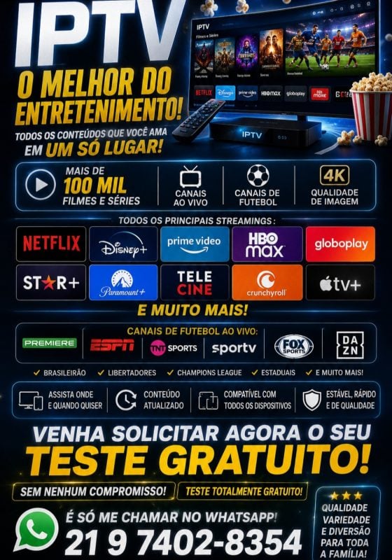 Seventv iptv! Teste grátis de 6 horas