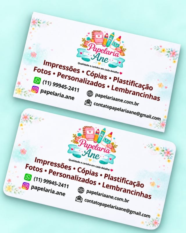 Cartões de Visita simples - Personalizados em Impressão Colorida