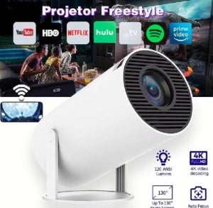 Mini Projetor Portátil Smart HY300 4K, Wi-Fi 6 e Rotação 180°. — foto 5