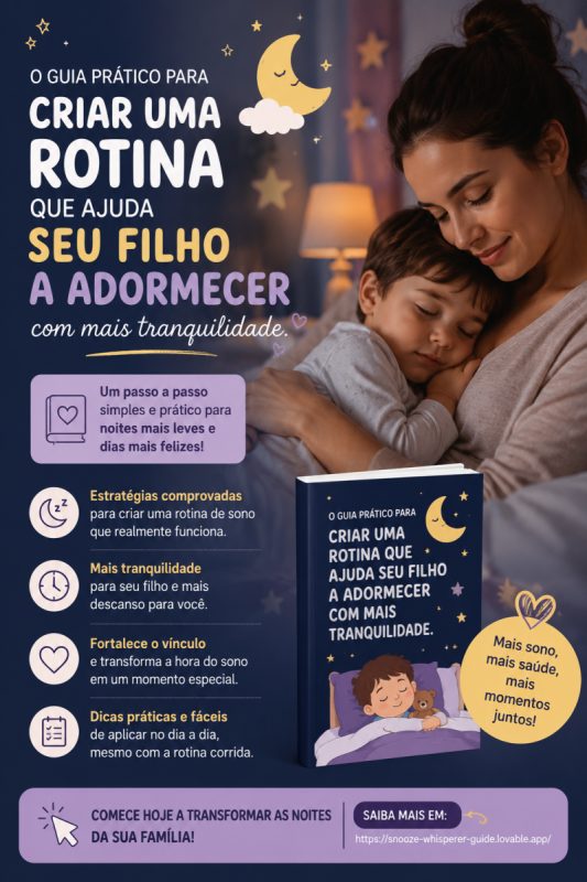 Um e-book prático para criar uma rotina que ajuda seu filho a adormecer com mais tranquilidade.