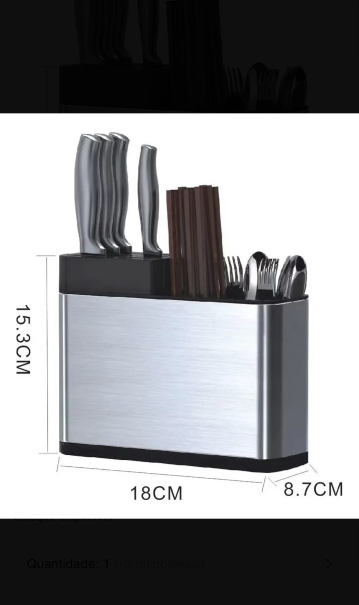 Escorredor Organizador De Talheres Inox Suporte Porta Faca I — foto 2