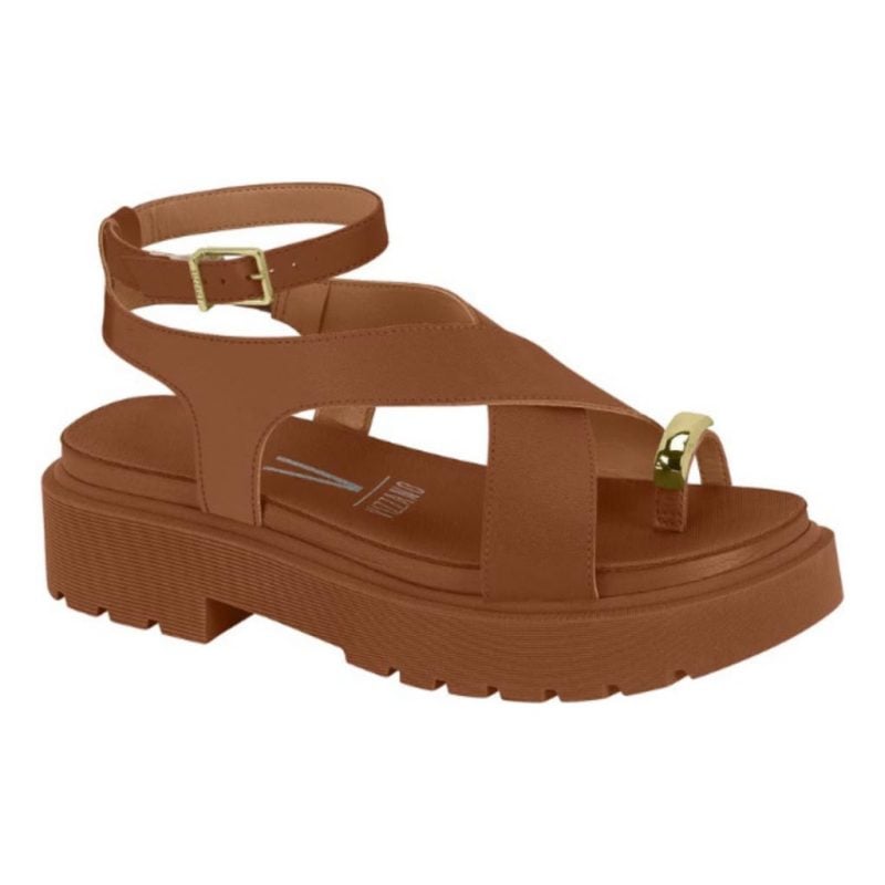 Sandália Mocca Vizzano Salto Médio Original Dedo Corrente Praia Resistente Flatforma