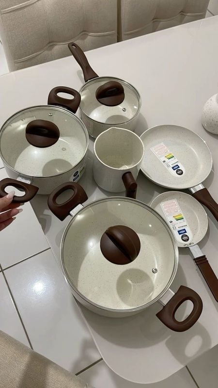 Jogo de Panelas 6 Peças de Indução Com Revestimento Ceramico Pratic Cook Mimo Style