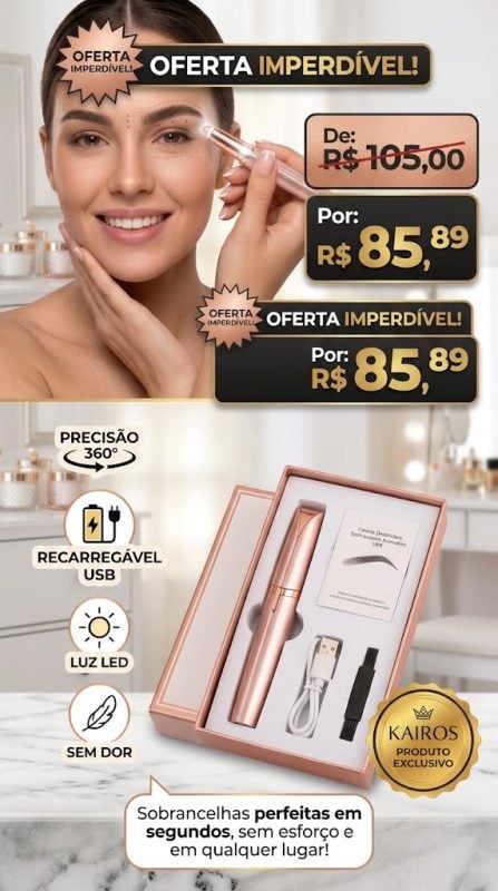 Caneta Depiladora Sobrancelha Elétrico Recarregável Usb