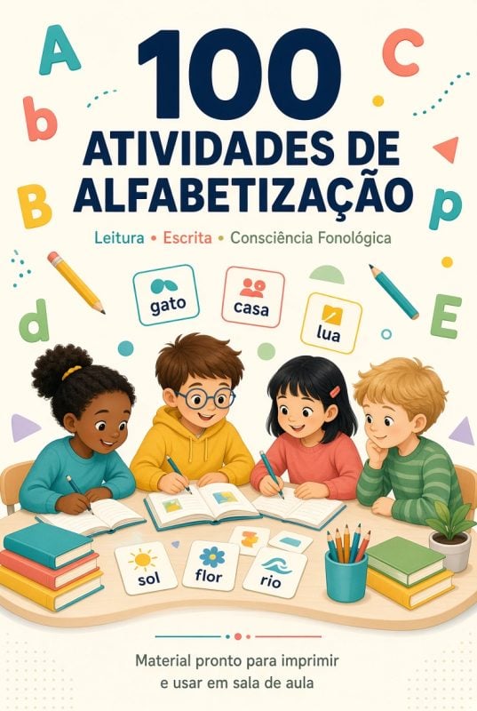 Kit Alfabetização 100 Atividades para Leitura e Escrita