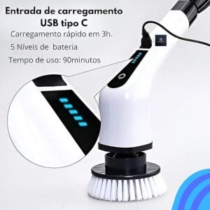 Esfregão Elétrico 9 em 1 Recarregável 360° Multiuso para Vidro, Piso, etc. — foto 3