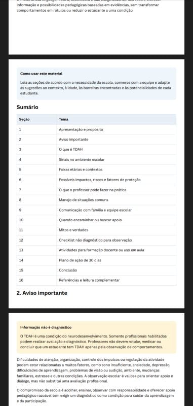 EBOOK sobre os sintomas do TDAH