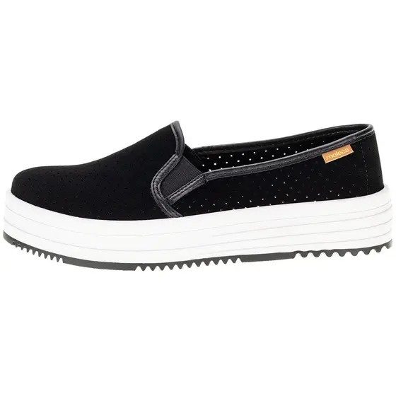 Tênis Feminino Slip On Preto/Nobuck Moleca