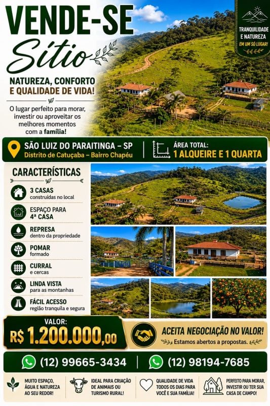 Vende-se Sítio Em São Luiz Do Paraitinga Sp