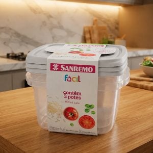 Pote Plastico Kit 3 Potes Facil Sanremo-800ml — foto 8