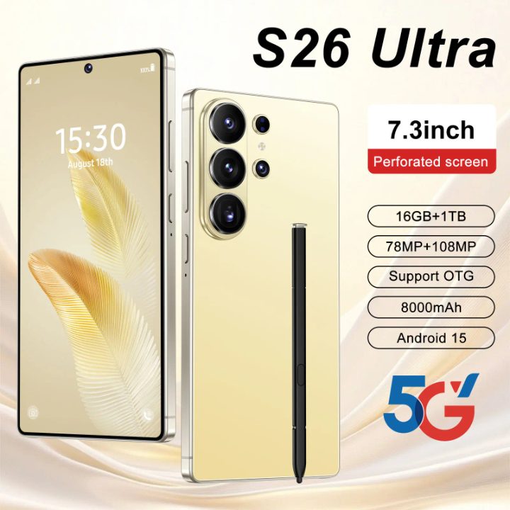 Smartphone s26 ultra 1 TB+16GB de RAM 5G LTE Dourado