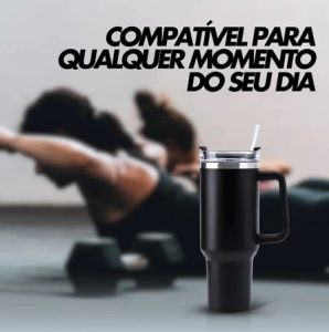 Copo Térmico Grande 1200 Ml Canudo Parede Dupla - LILÁS — foto 3