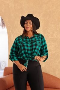 Camisa feminina xadrez plus size — foto 10