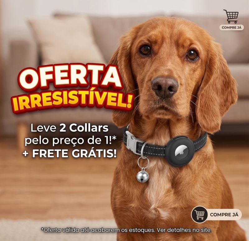 Coleira pet para Airtag com capa silicone refletiva e sino ( gatos, cachorros ajustavél)