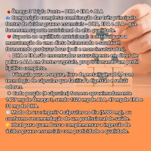 ÔMEGA 3 Tripla Fonte 1250mg 120cápsulas Katiguá natural Gel Epa+ Dha + Ala — foto 3