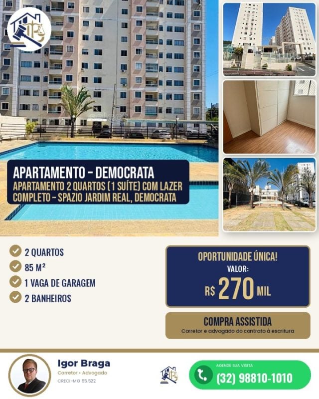 Apartamento 2 Quartos para Venda em Juiz de Fora, Democrata, 2 dormitórios, 2 banheiros, 1