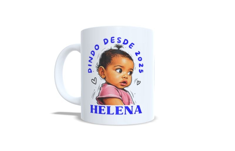 Kit 2 Canecas personalizada Dindos Amados Desde- Inicial + nome dindo(a) + nome criança