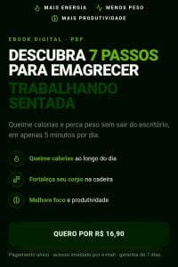 Ebook - 7 Passos para Emagrecer Trabalhando Sentada — foto 4