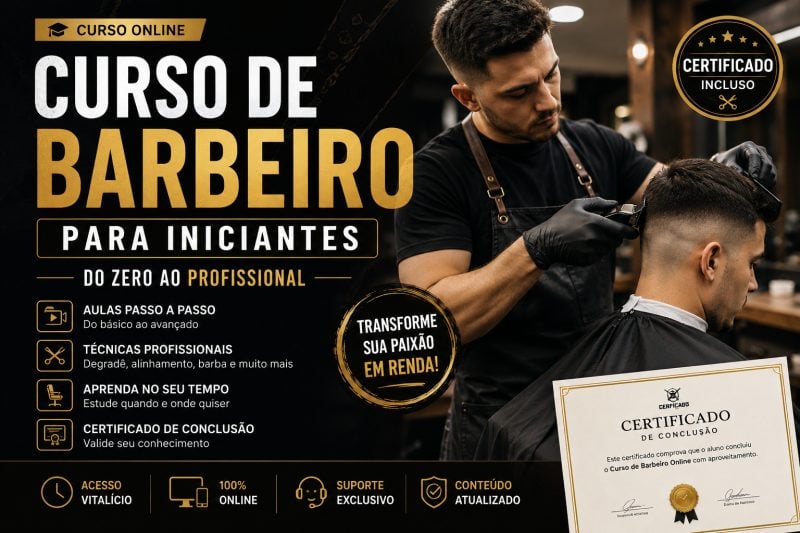 Curso de Barbeiro Online com Certificado Aprenda do Zero